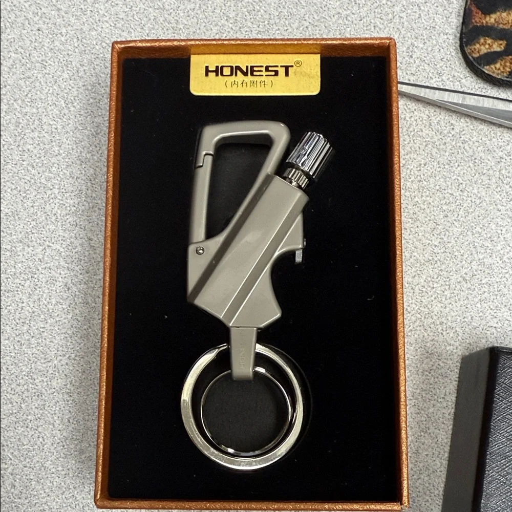 hONEST Silver Survival Keychain Lighter